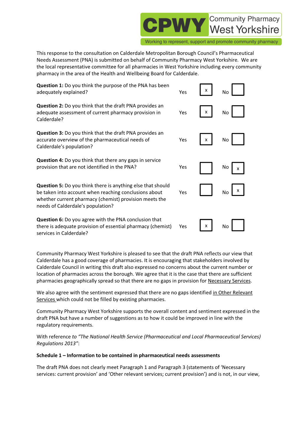 This Response to the Consultation on Calderdale Metropolitan Borough