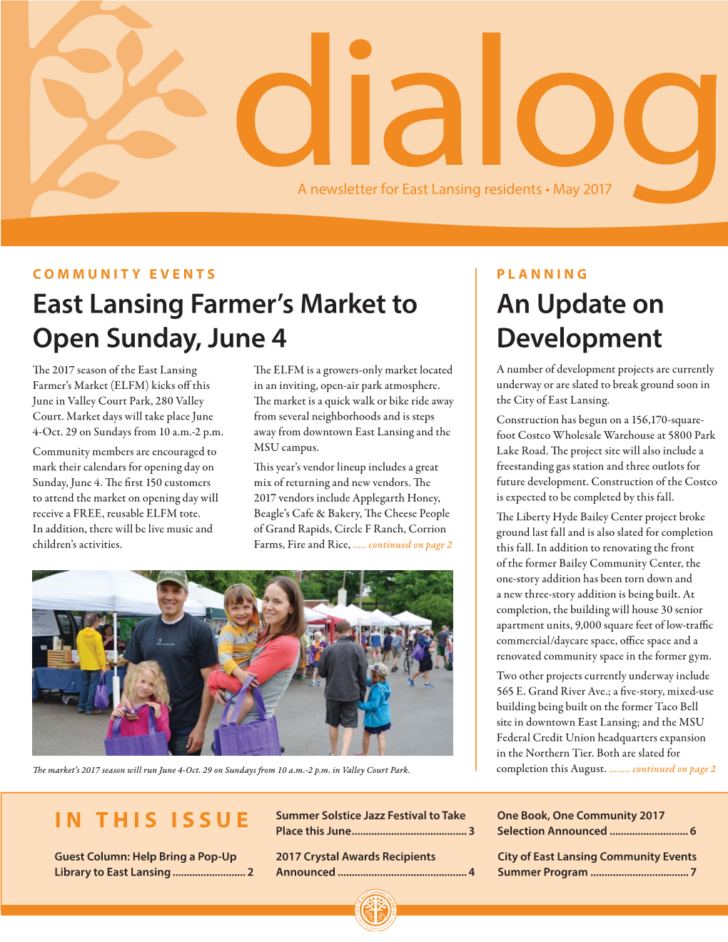 An Update on Development East Lansing Farmer's Market to Open
