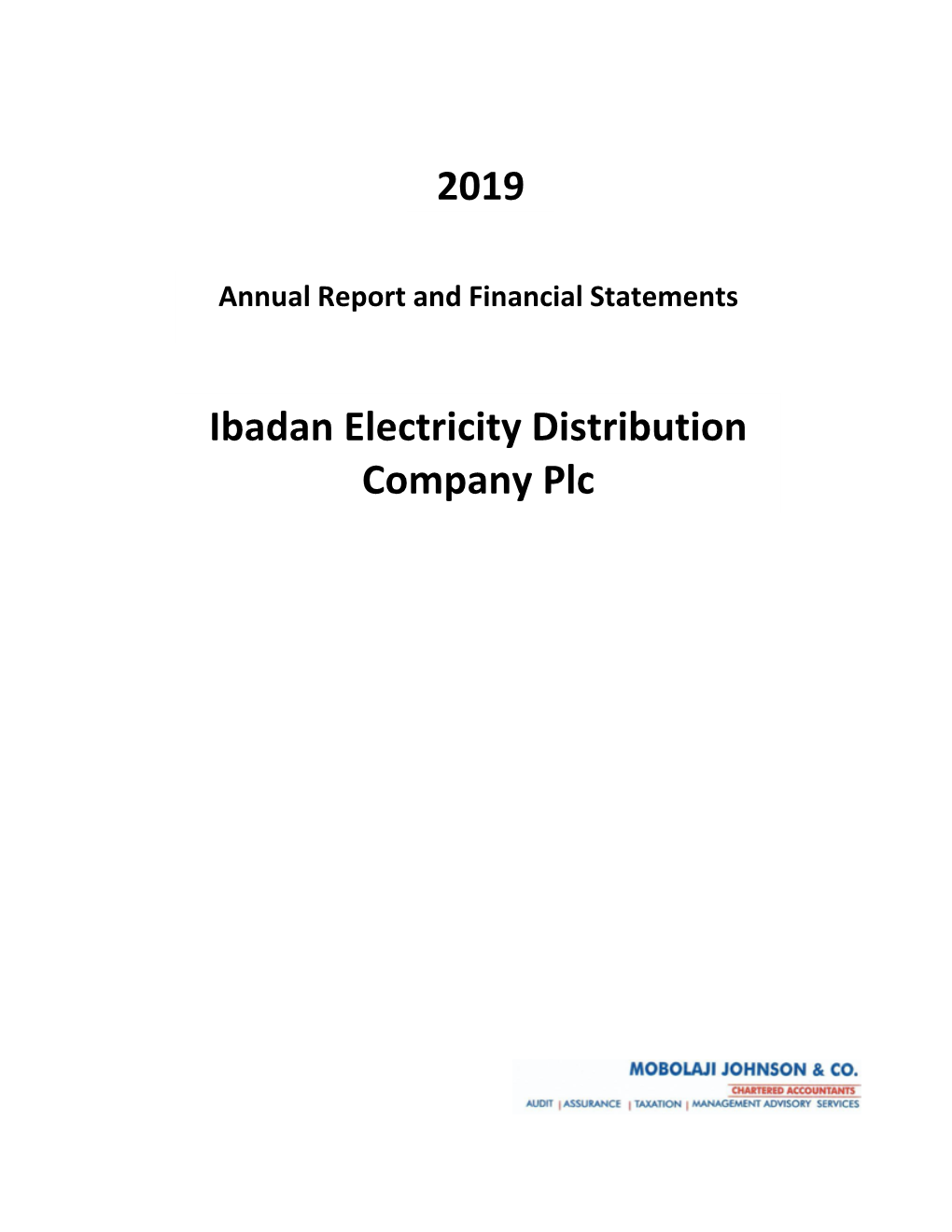 Ibadan Electricity Distribution Company Plc 2019