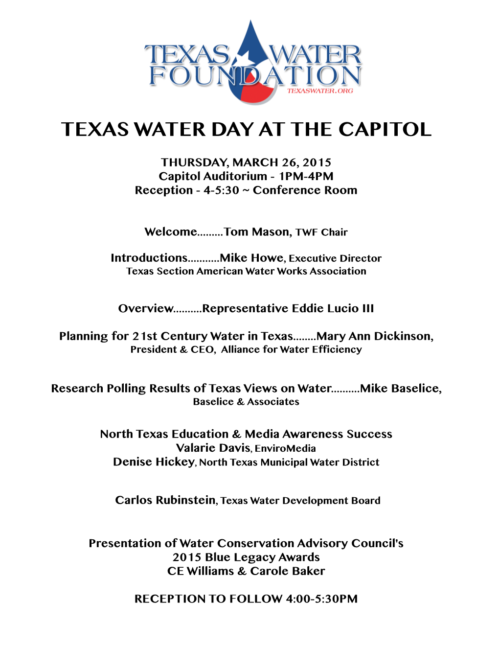 Texas Water Day at the Capitol 2015
