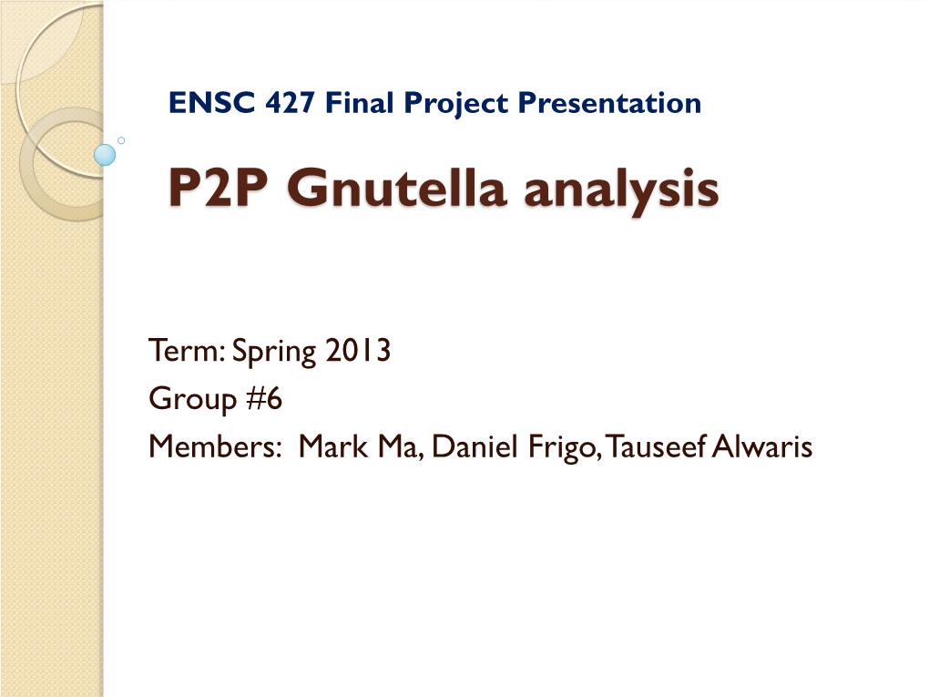 P2P Gnutella Analysis