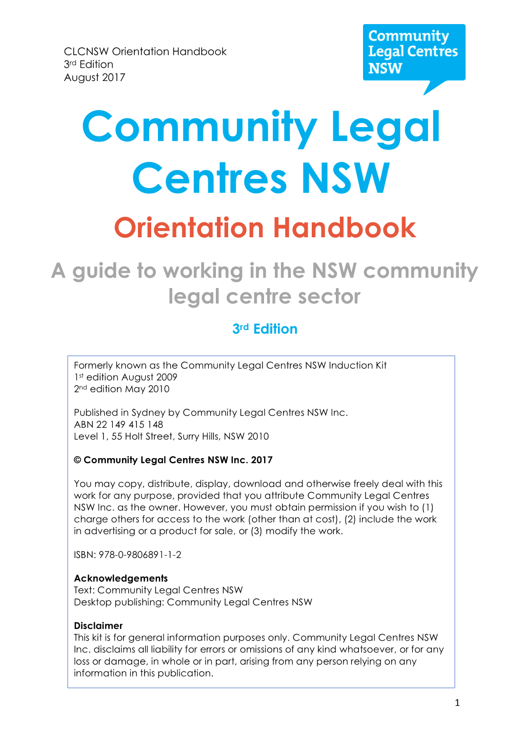 201708 CLCNSW Orientation Handbook.Pdf