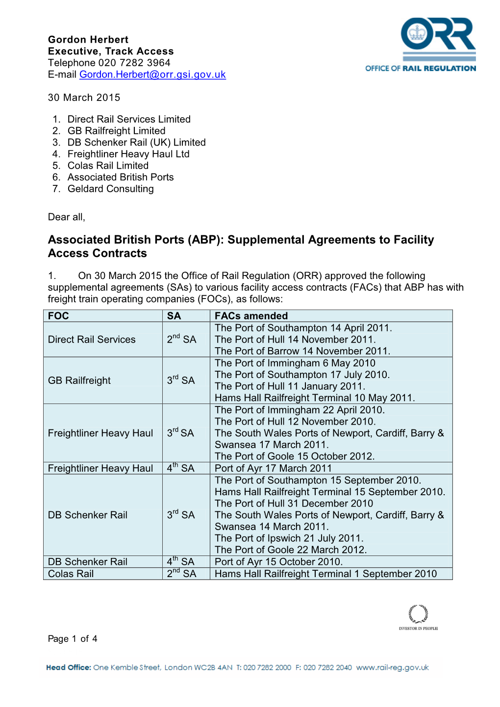 Associated British Ports Limited FAC Decision Letter