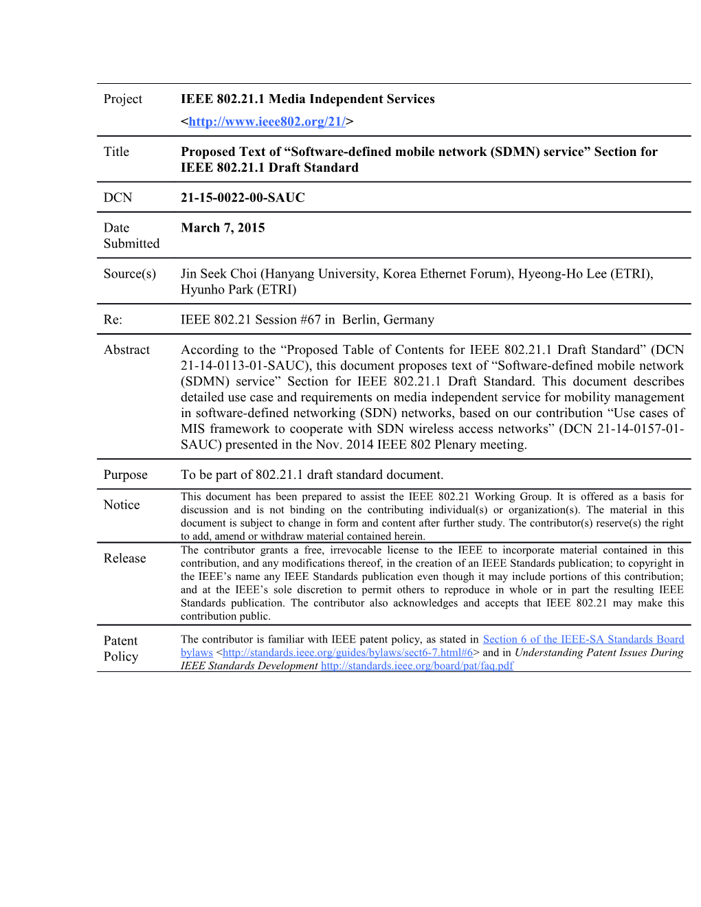 5.7 Software-Defined Mobile Network (SDMN) Service 3