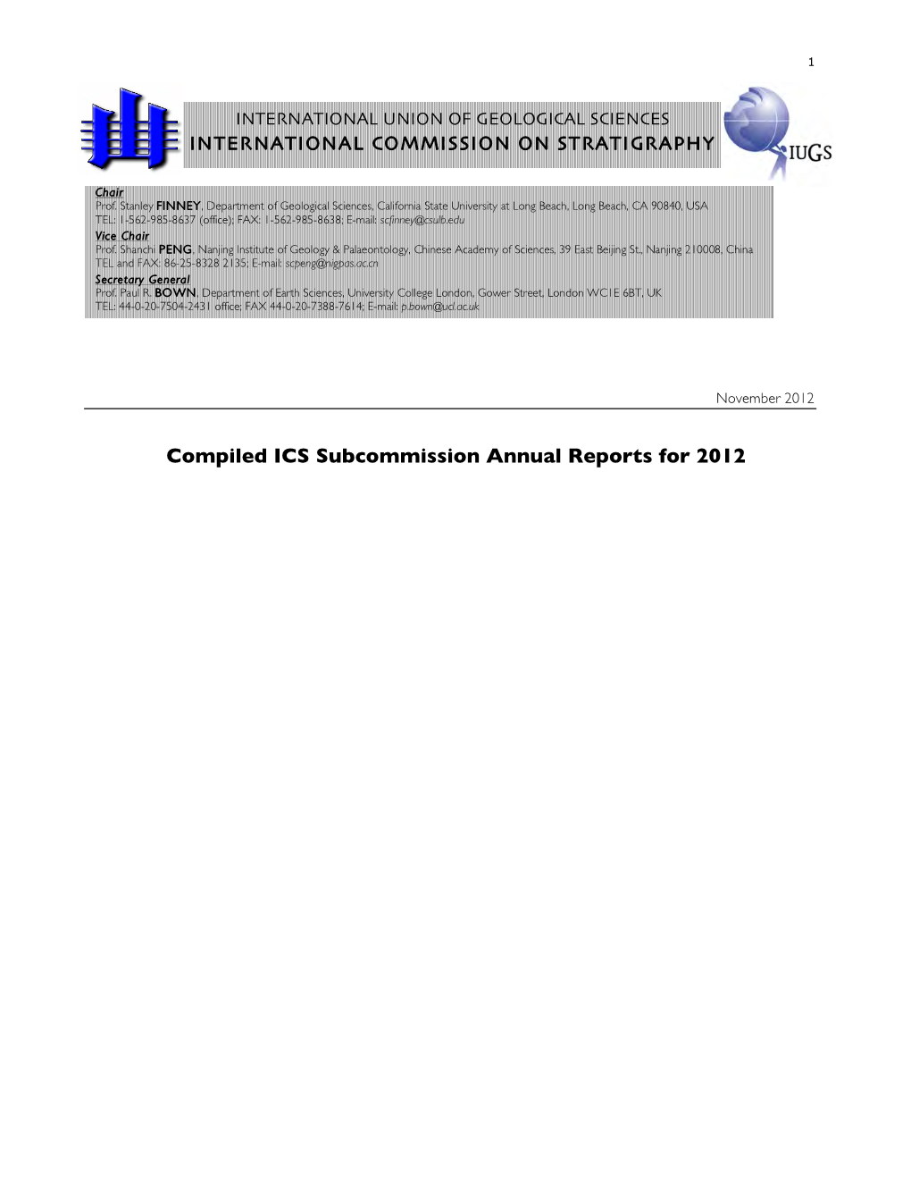 ICS Subcommission Annual Report 2012