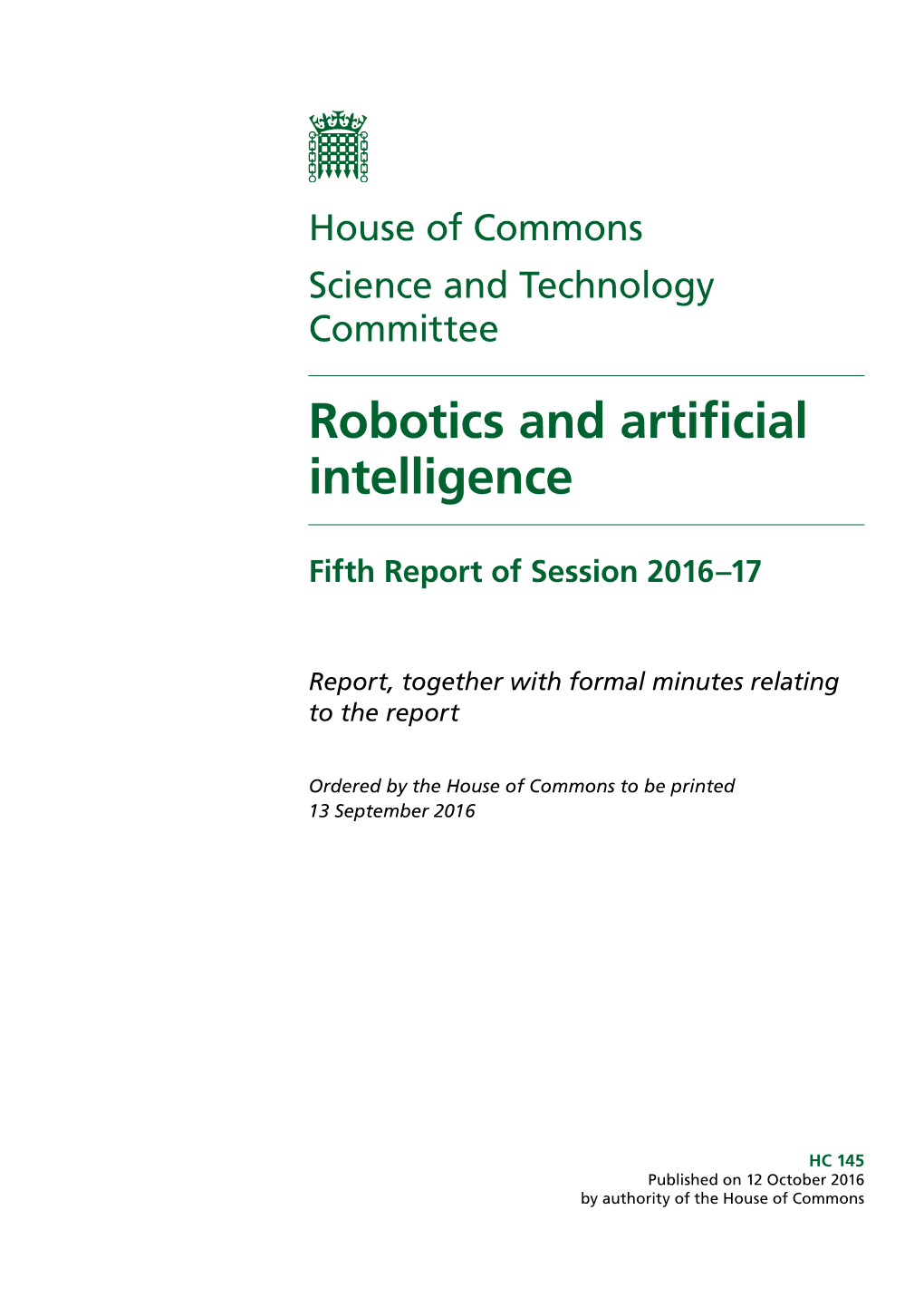 Robotics and Artificial Intelligence