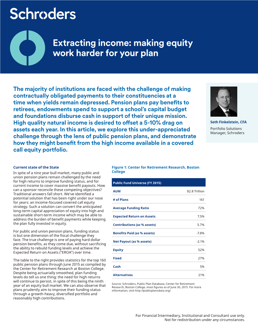 Extracting Income: Making Equity Work Harder for Your Plan