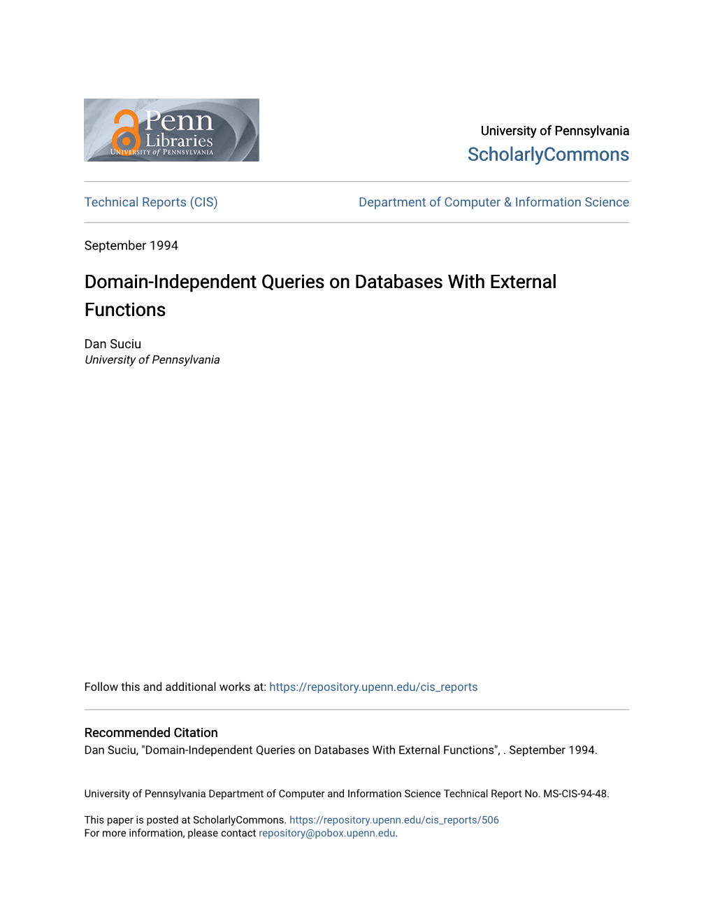 Domain-Independent Queries on Databases with External Functions