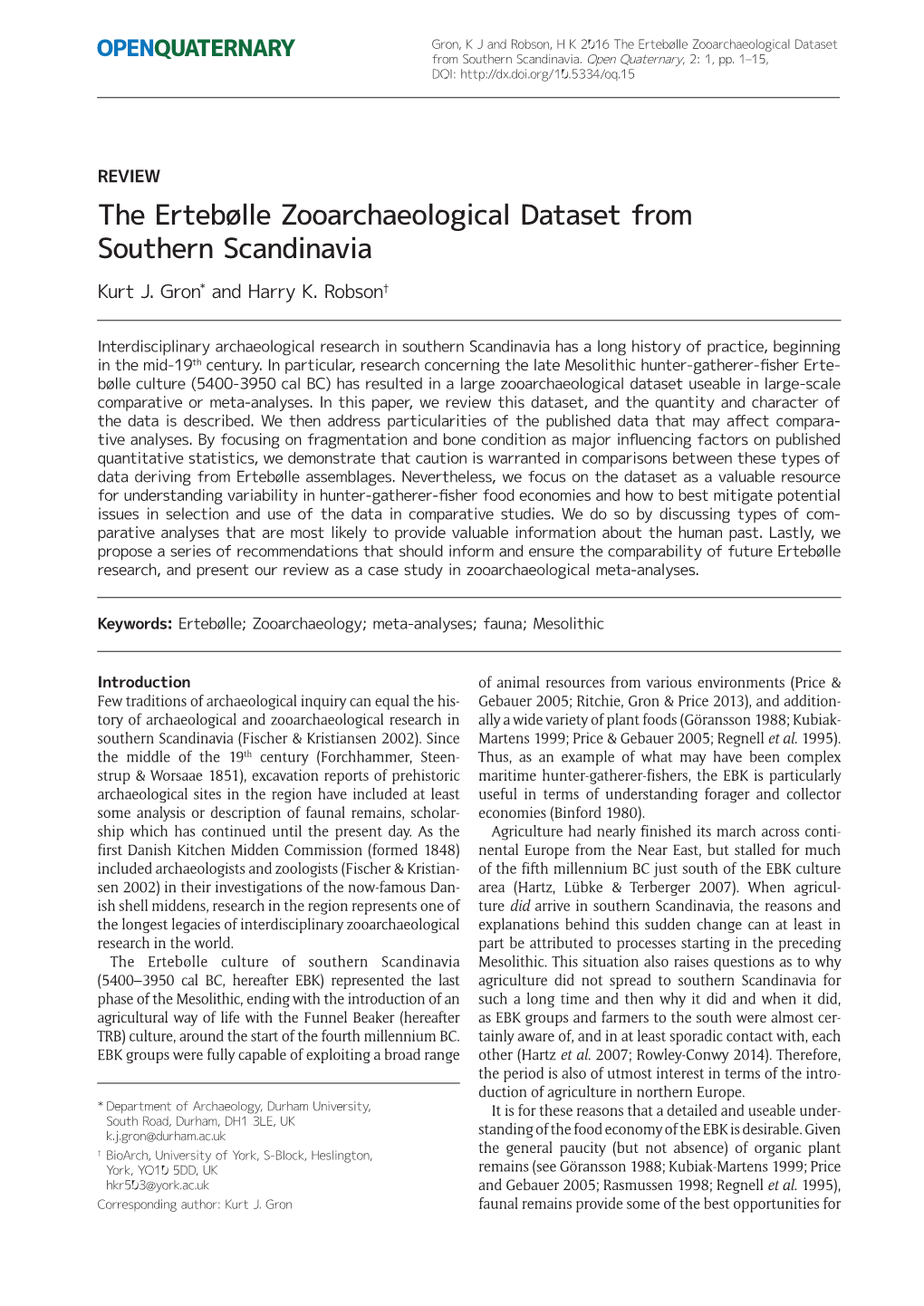 The Ertebølle Zooarchaeological Dataset from Southern Scandinavia