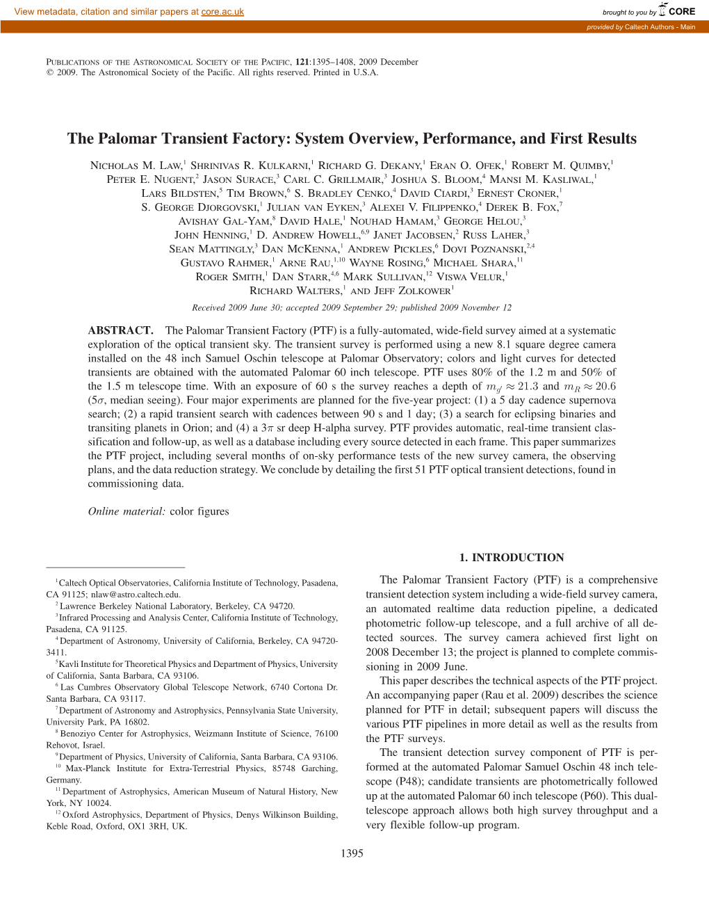 The Palomar Transient Factory: System Overview, Performance, and First Results