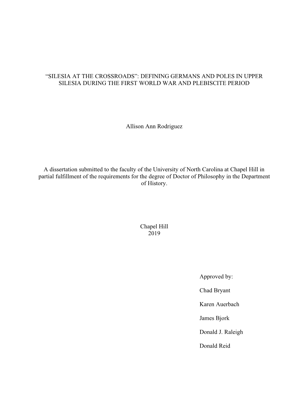 “Silesia at the Crossroads”: Defining Germans and Poles in Upper Silesia During the First World War and Plebiscite Period