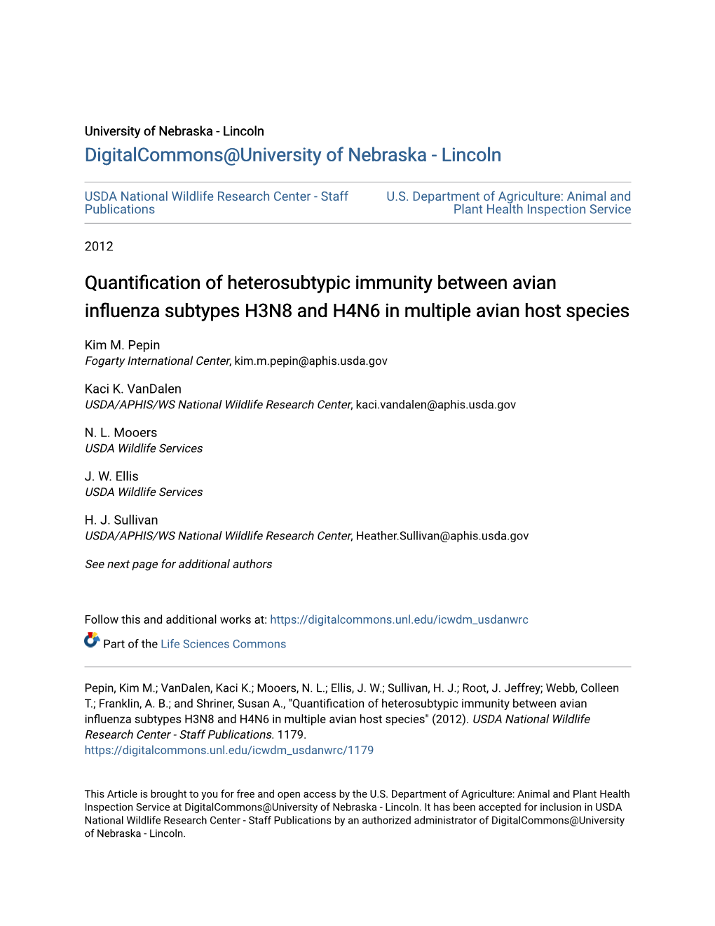 Quantification of Heterosubtypic Immunity Between Avian Influenza Subtypes H3N8 and H4N6 in Multiple Viana Host Species