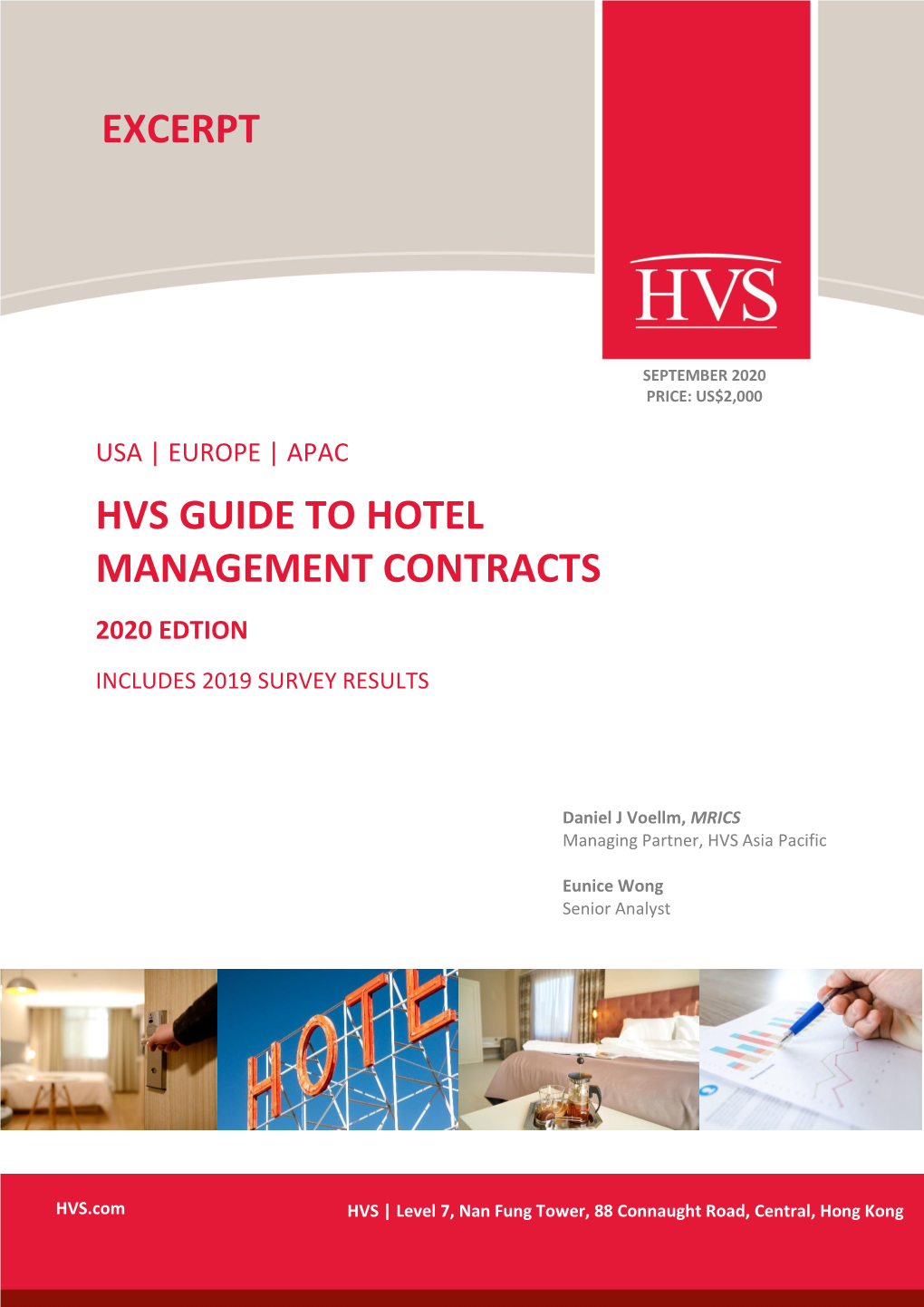 Hvs Guide to Hotel Management Contracts 2020 Edtion Includes 2019 Survey Results