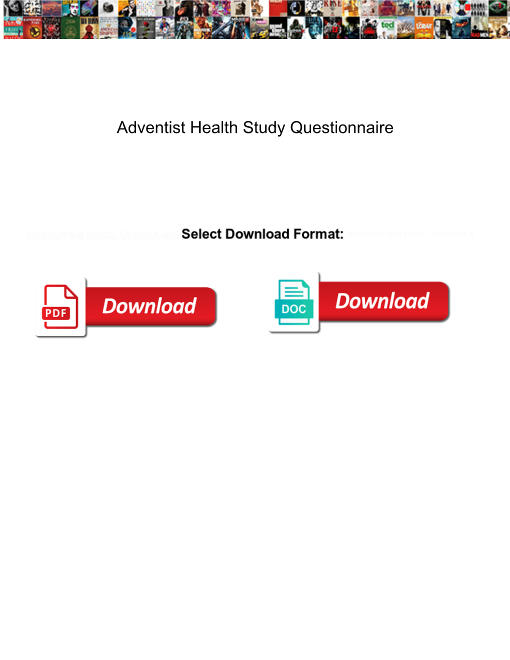 Adventist Health Study Questionnaire