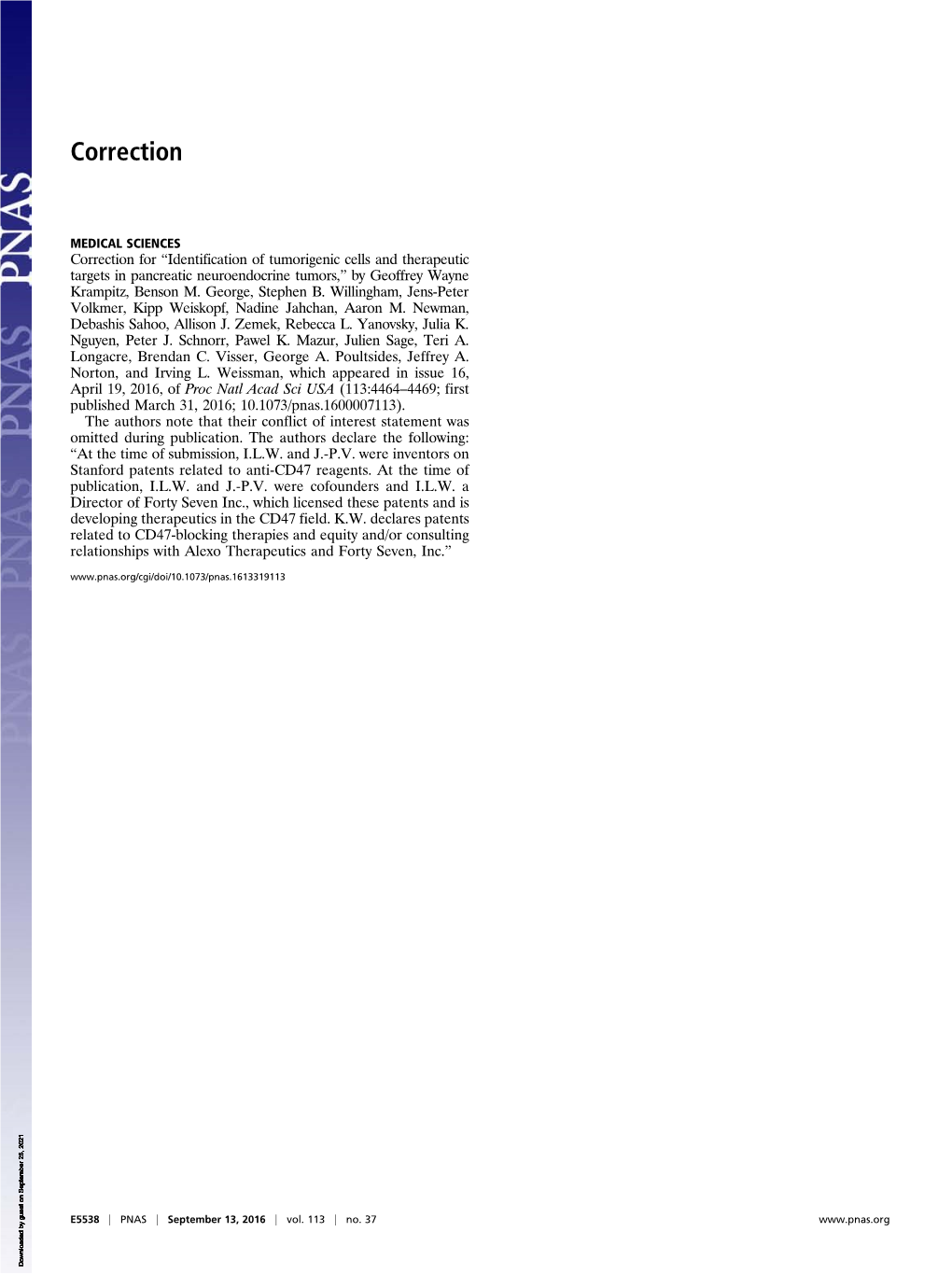 Identification of Tumorigenic Cells and Therapeutic Targets in Pancreatic Neuroendocrine Tumors,” by Geoffrey Wayne Krampitz, Benson M