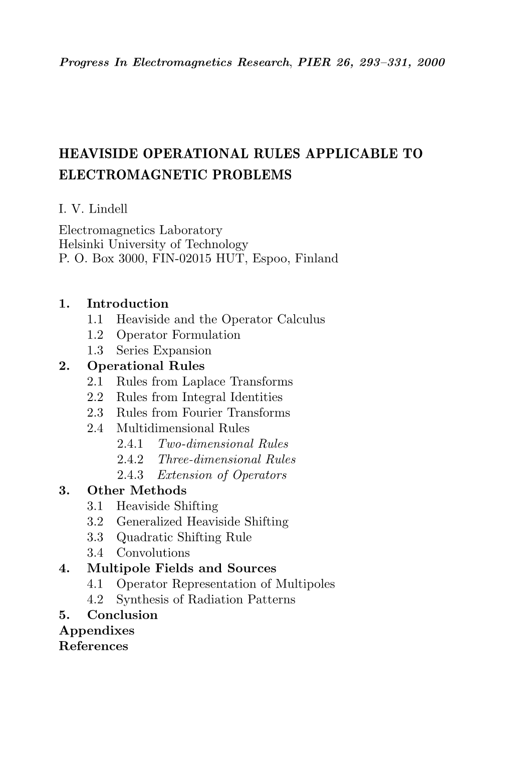 Heaviside Operational Rules Applicable to Electromagnetic Problems