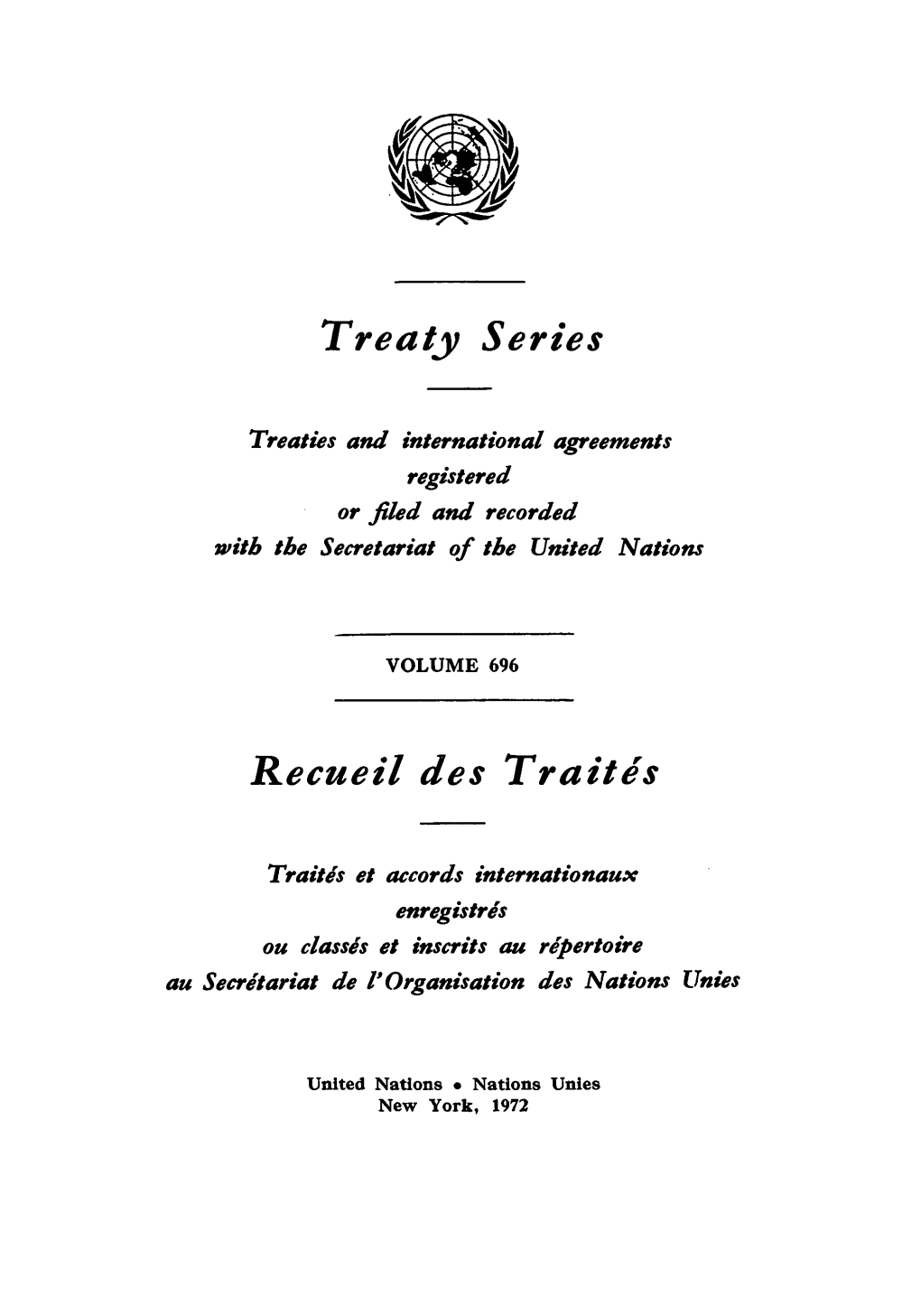 Treaty Series Recueil Des Traitds