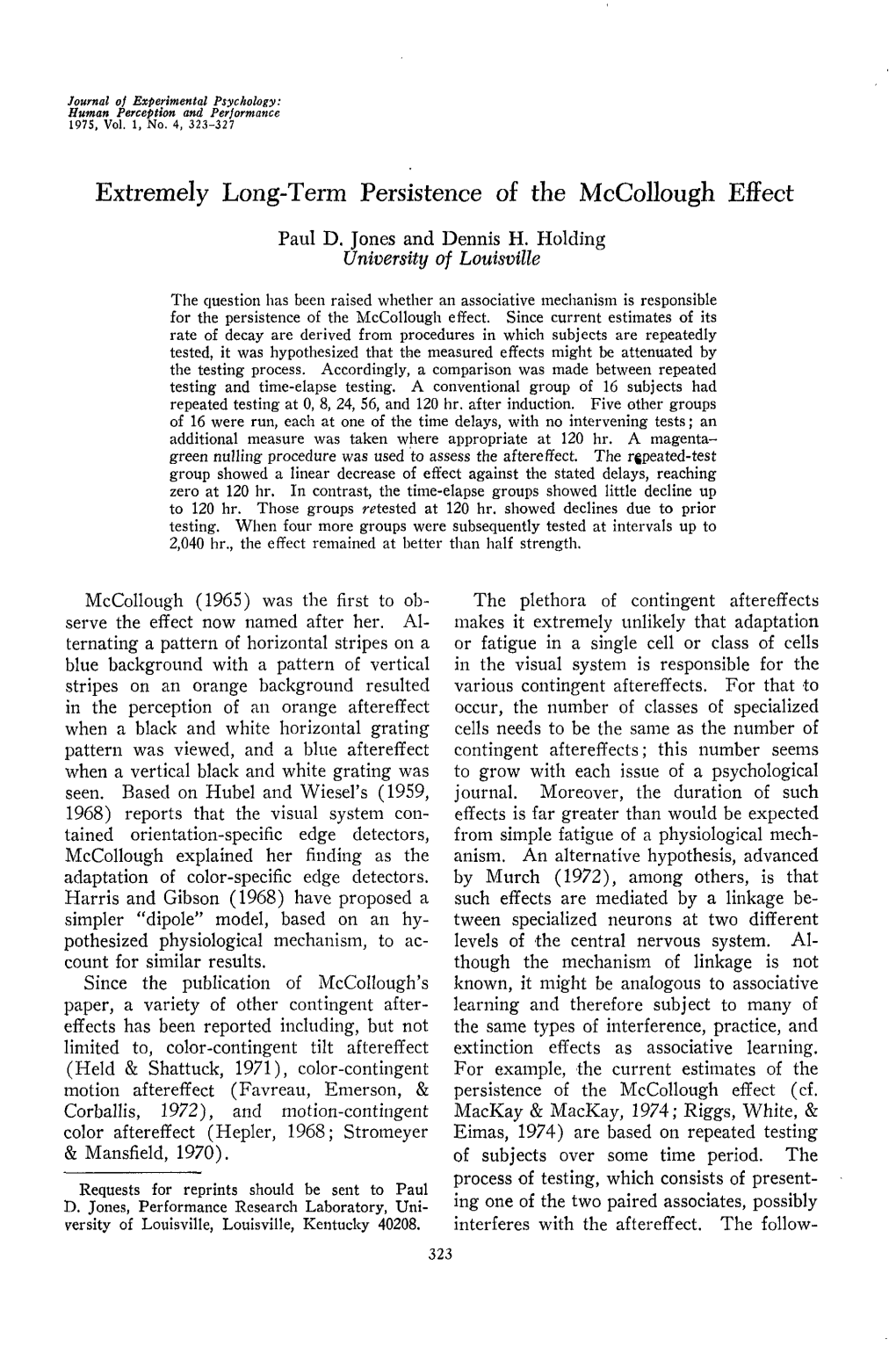 Extremely Long-Term Persistence of the Mccollough Effect