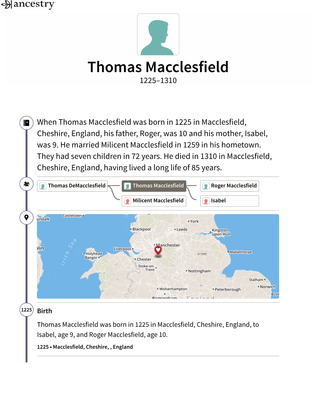 Thomas Macclesfield 1225–1310