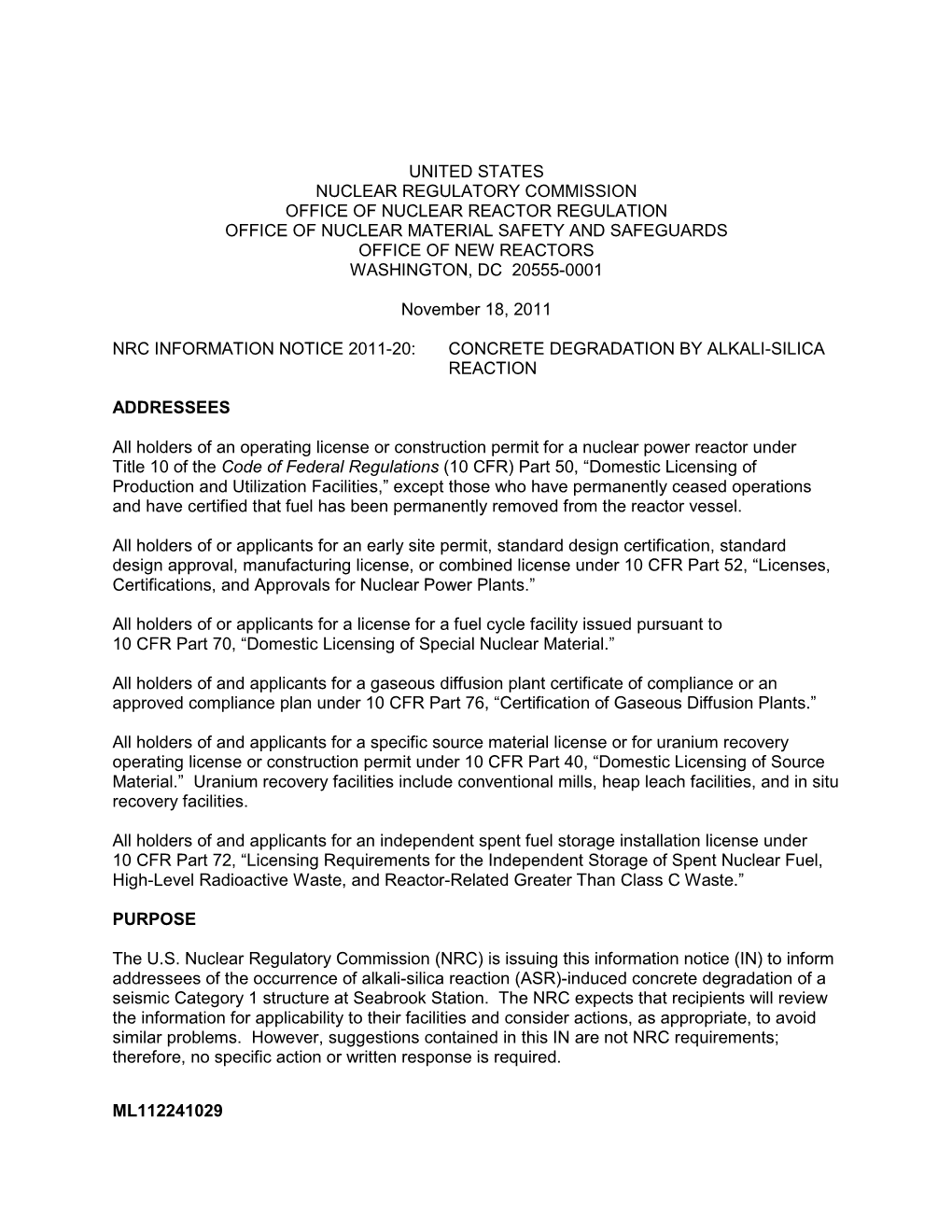 Concrete Degradation by Alkali-Silica Reaction