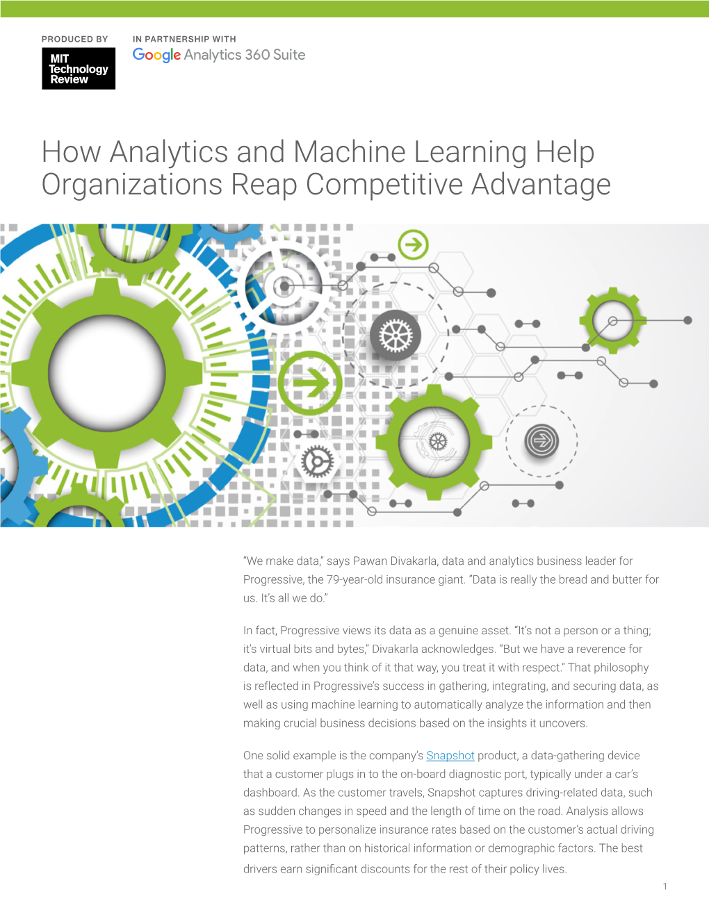 How Analytics and Machine Learning Help Organizations Reap Competitive Advantage