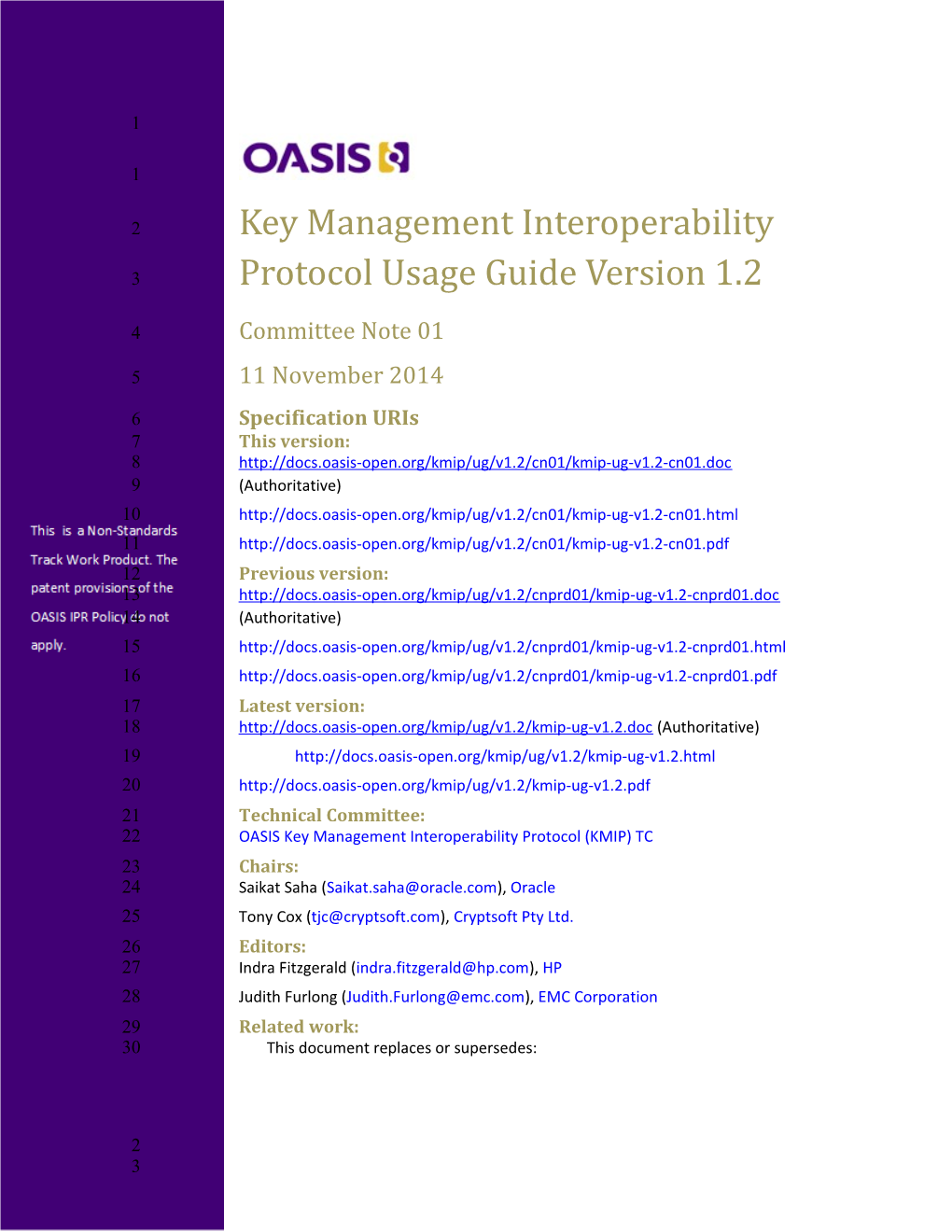 Key Management Interoperability Protocol Usage Guide Version 1.2 s1