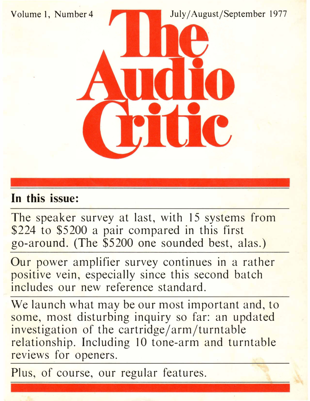 1977 Audio Critic Vo