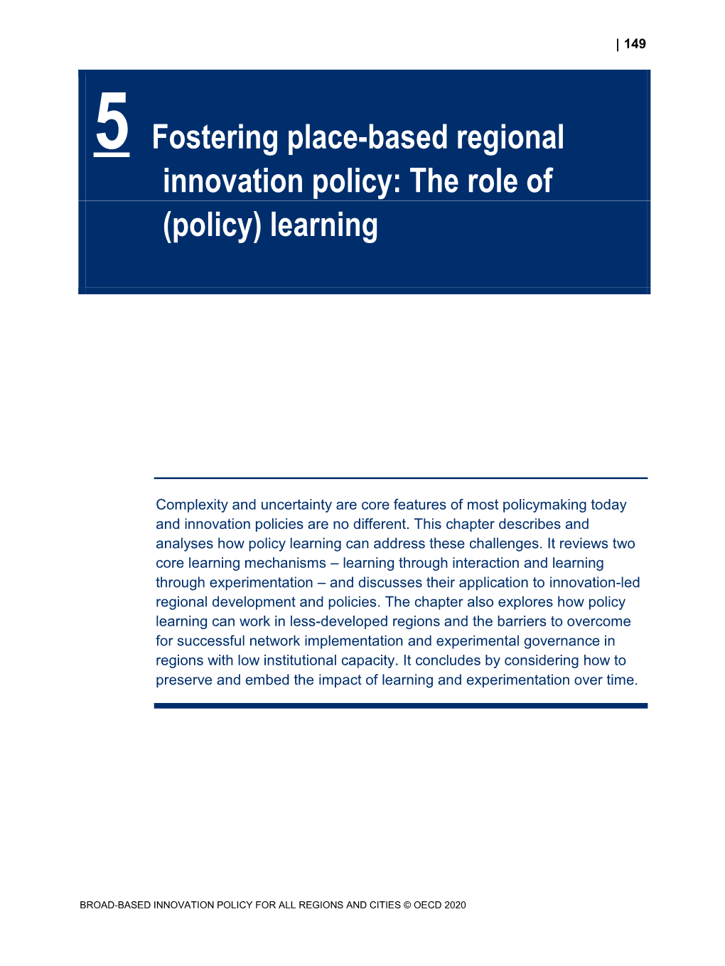 5 Fostering Place-Based Regional Innovation Policy: the Role of (Policy) Learning