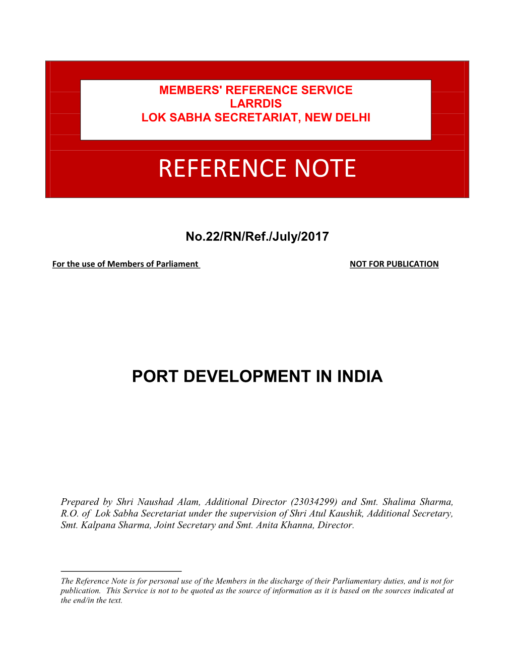 Port Development in India