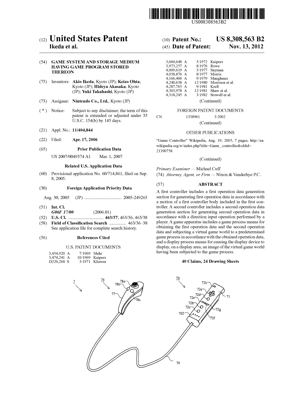 (12) United States Patent (10) Patent No.: US 8,308,563 B2 Ikeda Et Al