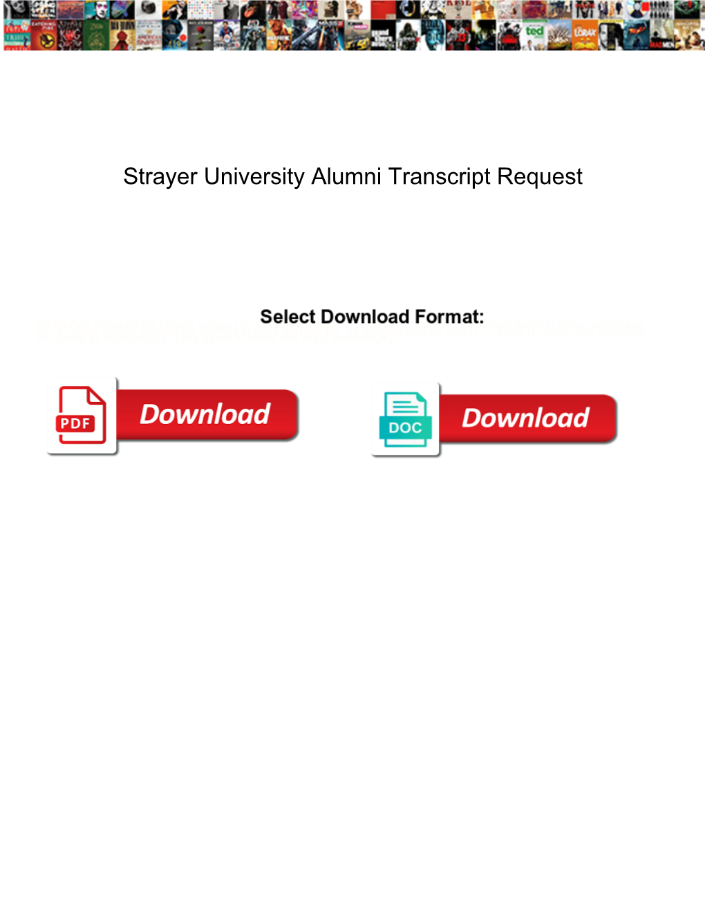 Strayer University Alumni Transcript Request