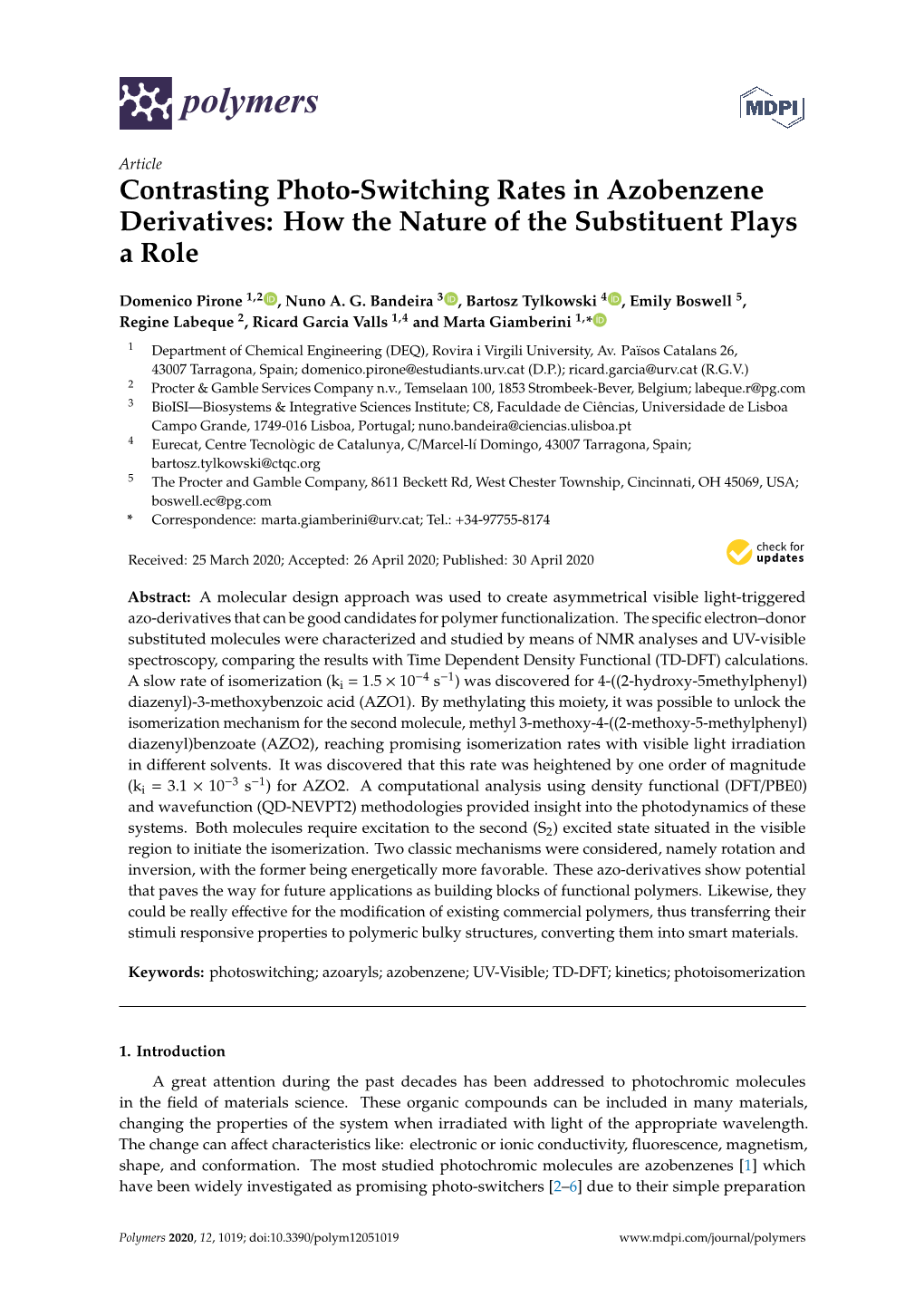 Contrasting Photo-Switching Rates in Azobenzene Derivatives: How the Nature of the Substituent Plays a Role