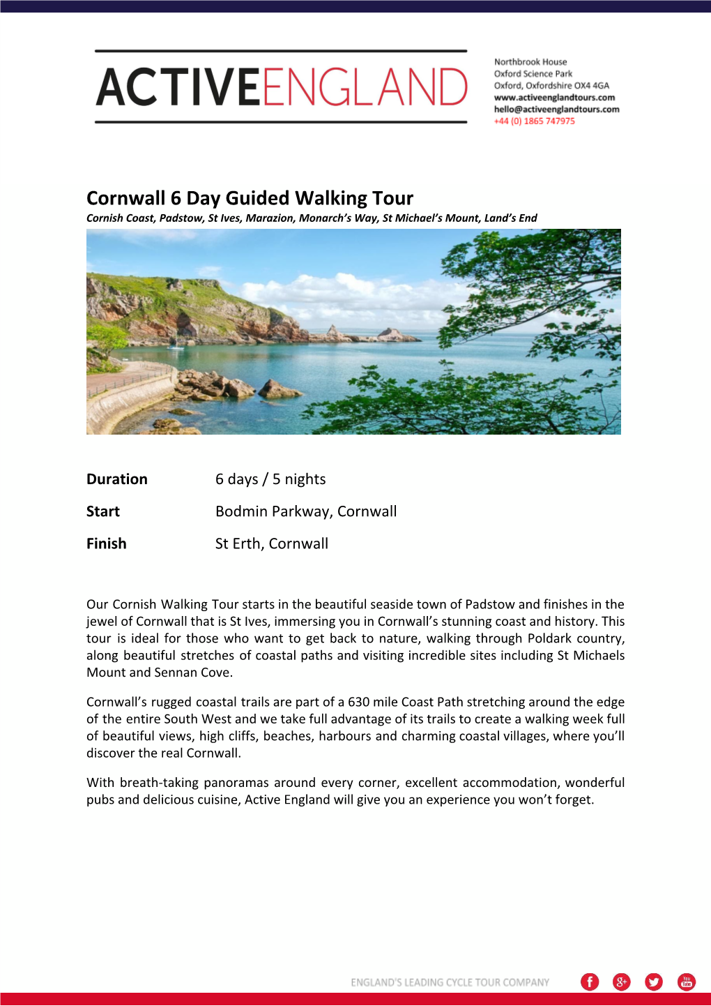 Cornwall 6 Day Guided Walking Tour Cornish Coast, Padstow, St Ives, Marazion, Monarch’S Way, St Michael’S Mount, Land’S End