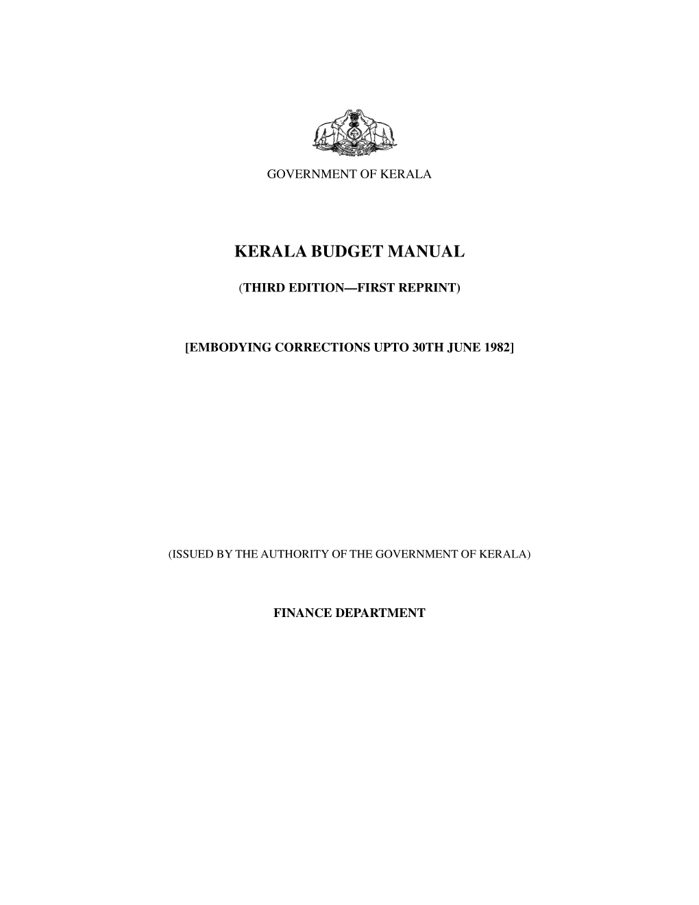 Kerala Budget Manual