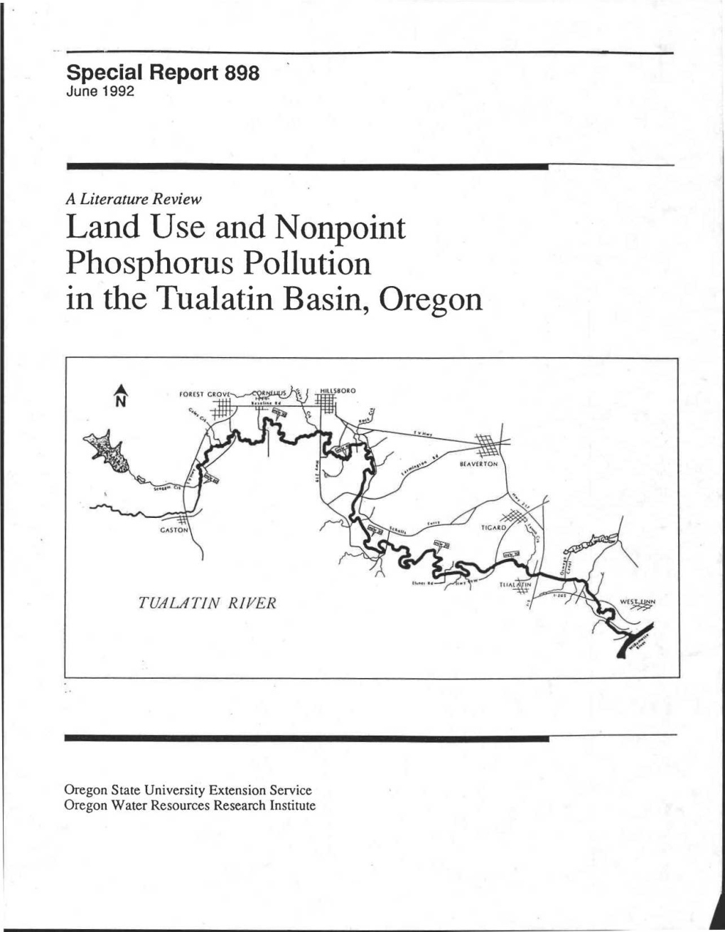 Land Use and Nonpoin T Phosphorus Pollutio N in the Tualatin Basin, Orego N