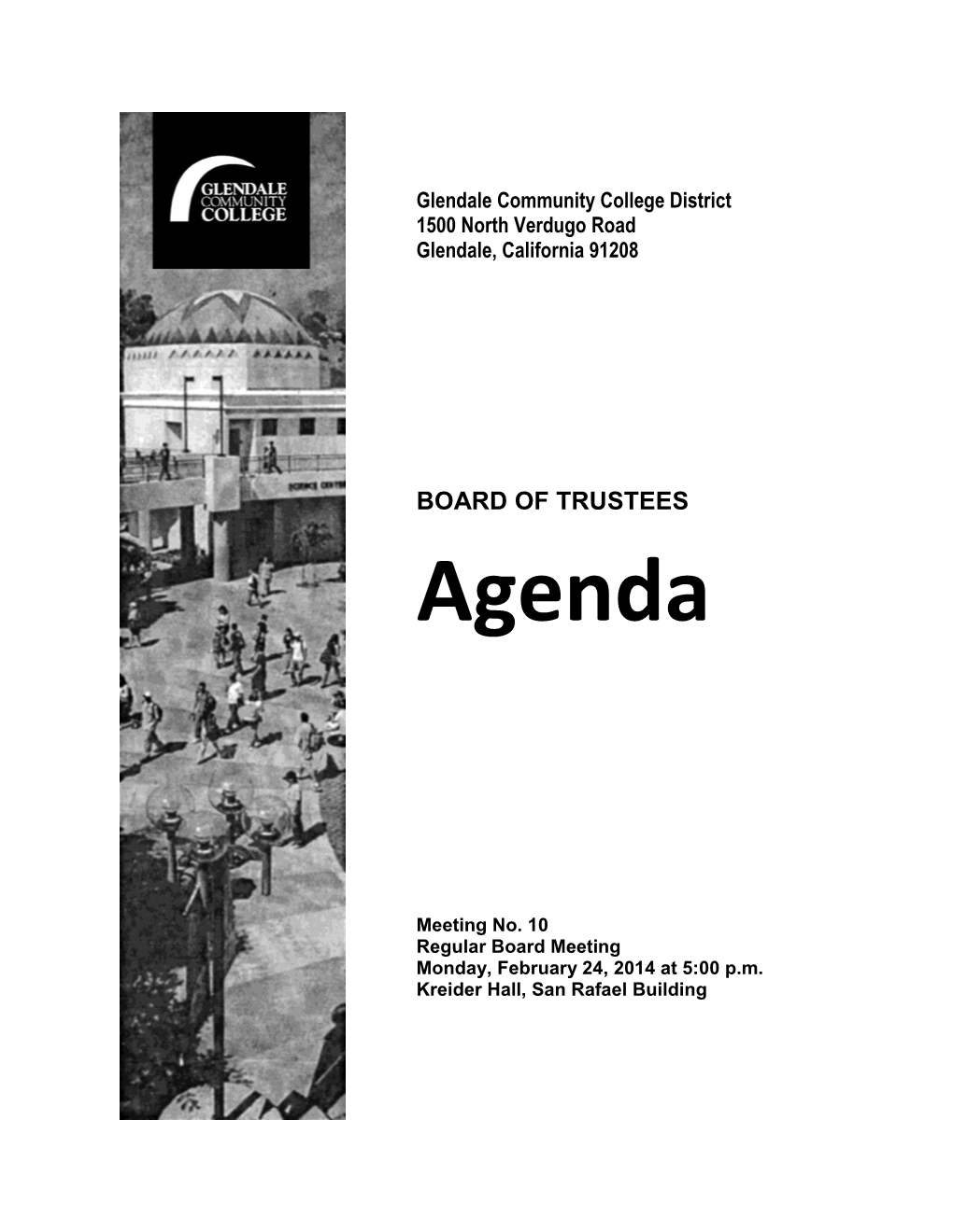 BOARD of TRUSTEES Agenda