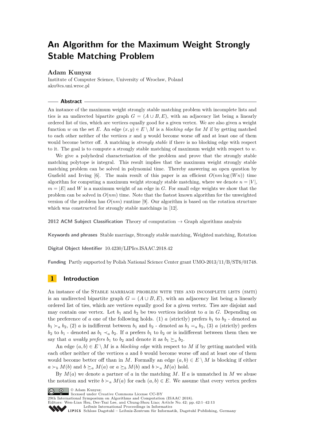 An Algorithm for the Maximum Weight Strongly Stable Matching Problem