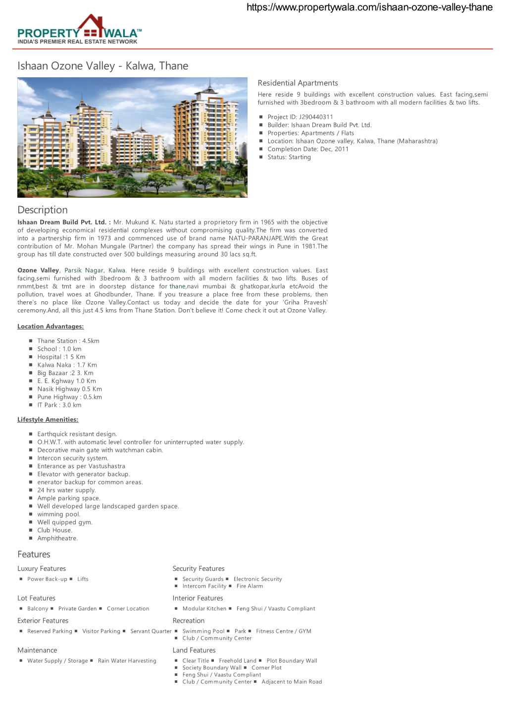 Ishaan Ozone Valley - Kalwa, Thane Residential Apartments Here Reside 9 Buildings with Excellent Construction Values