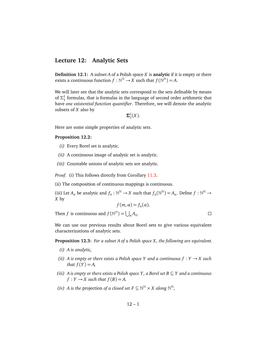 Analytic Sets