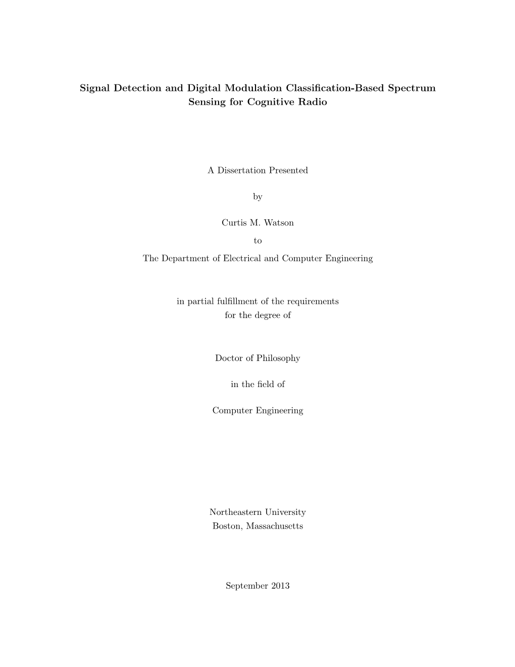 Signal Detection and Digital Modulation Classification-Based