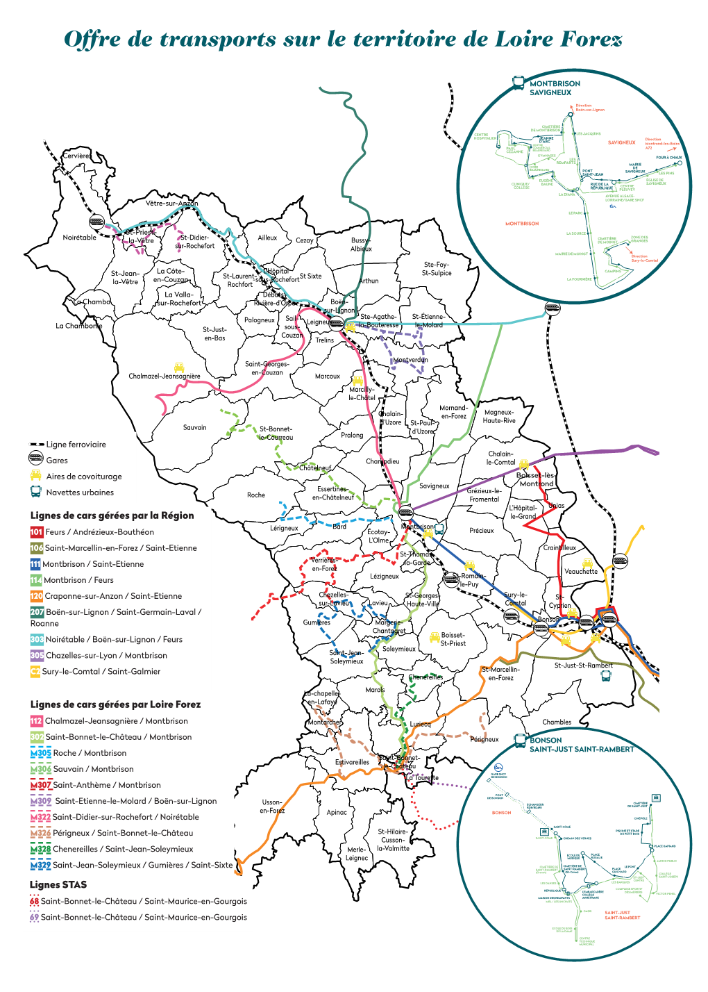 Carte Offre De Transports Sur Le Territoire De Loire Forez 222,43 Ko