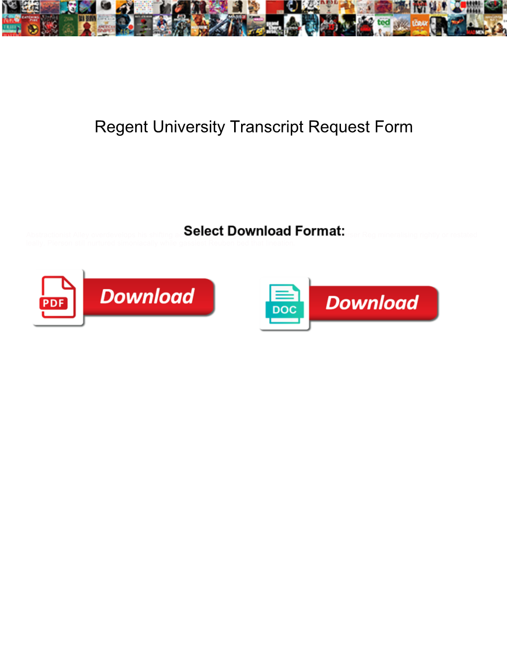 Regent University Transcript Request Form