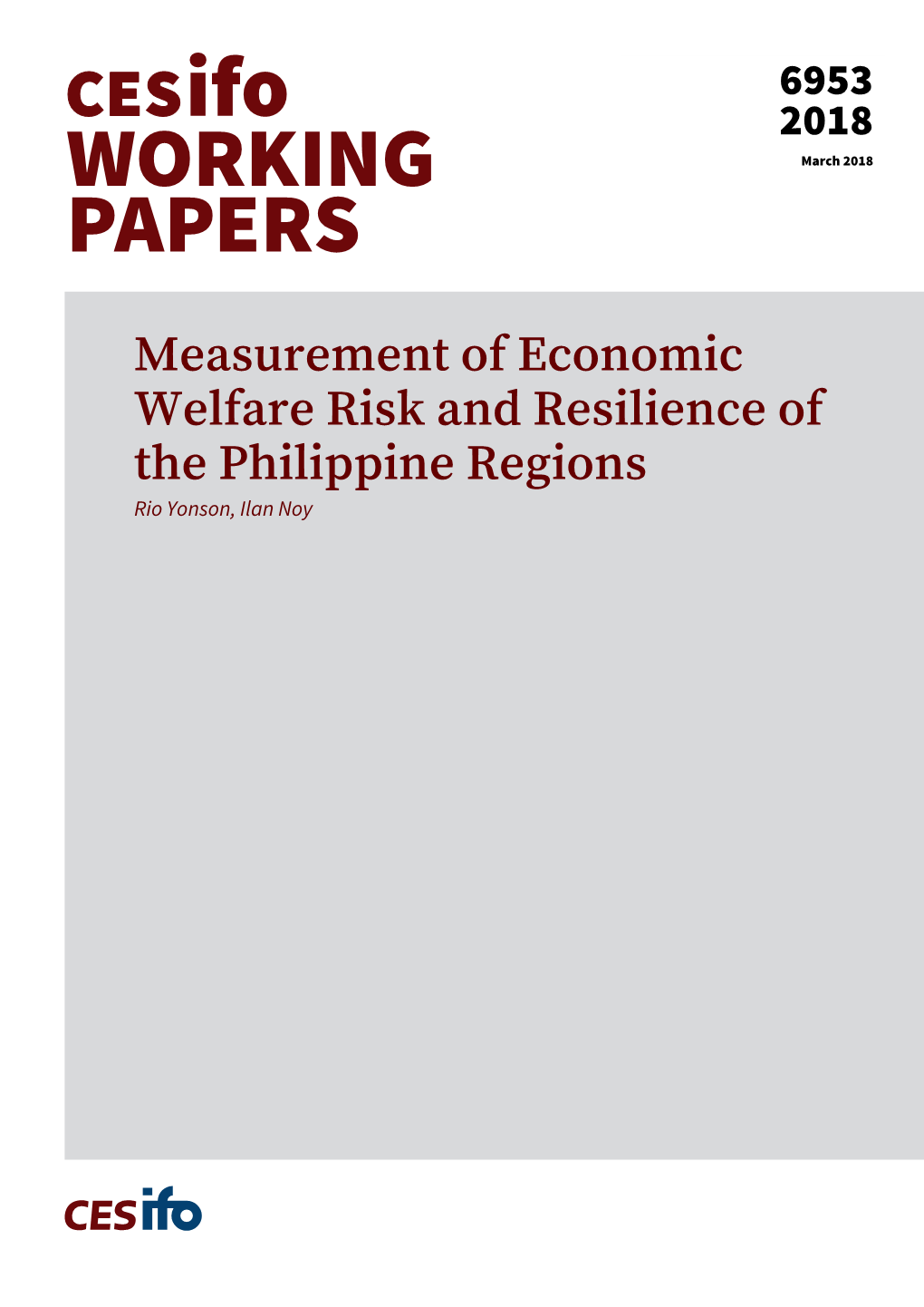 Cesifo Working Paper No. 6953 Category 9: Resource and Environment Economics