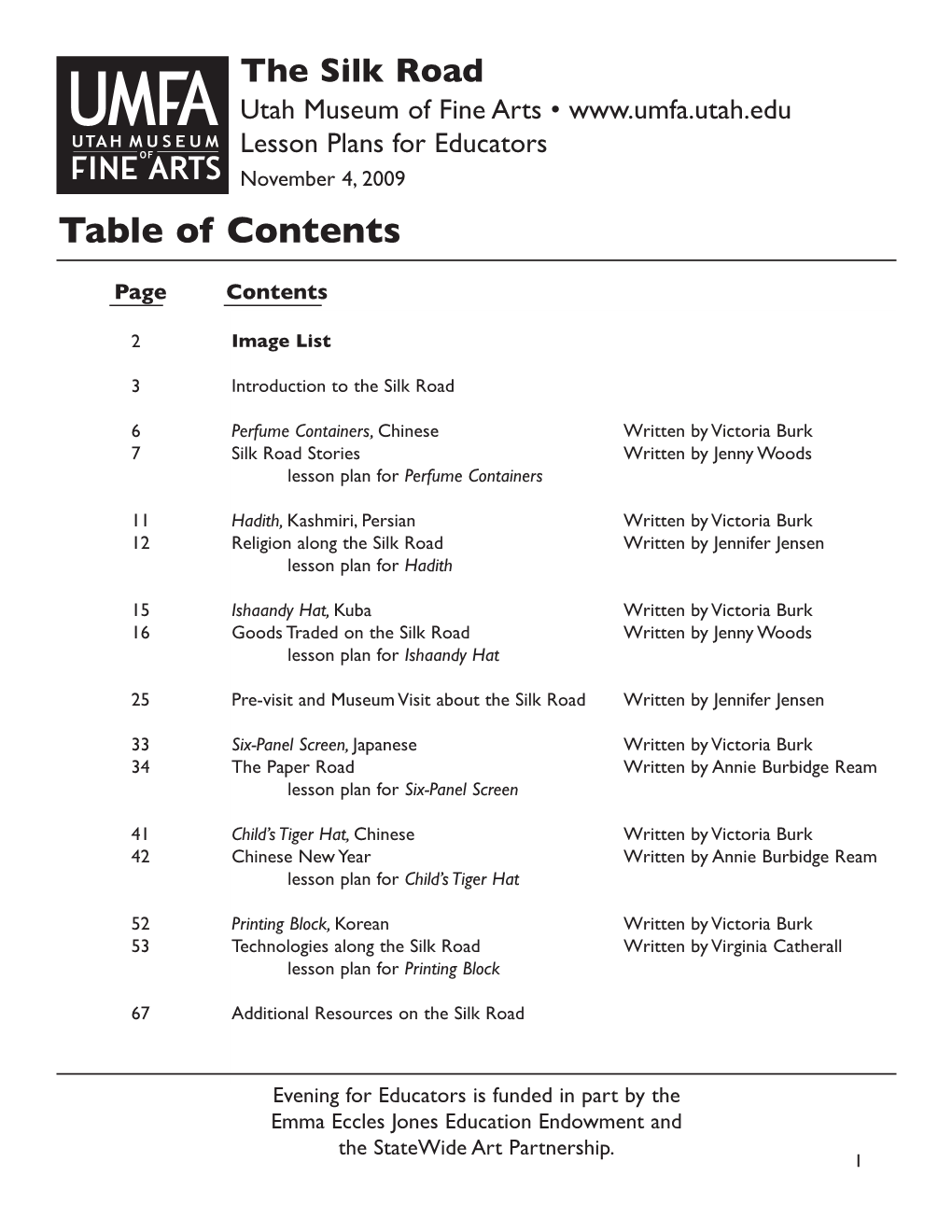 Table of Contents