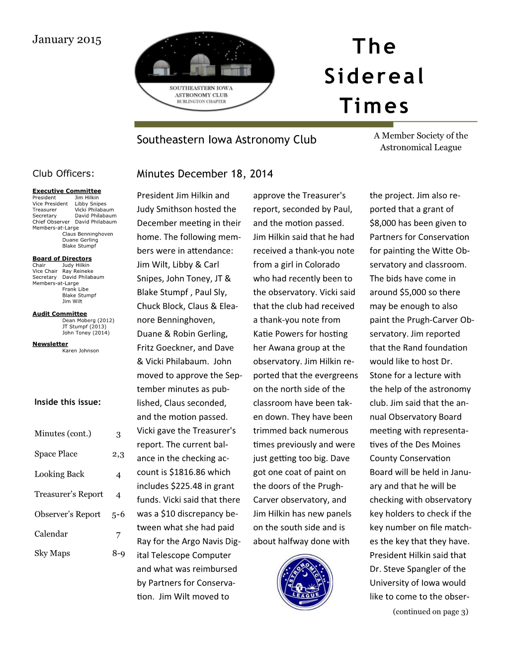 SIAC Newsletter January 2015