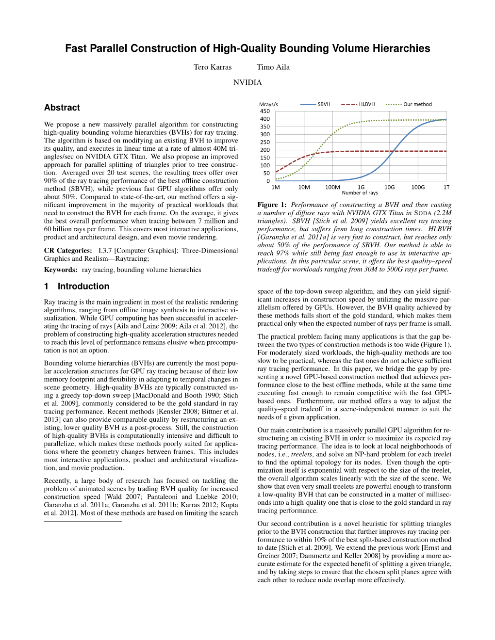 Fast Parallel Construction of High-Quality Bounding Volume Hierarchies