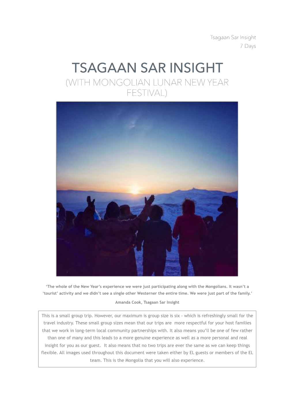 Tsagaan Sar Insight 7 Days