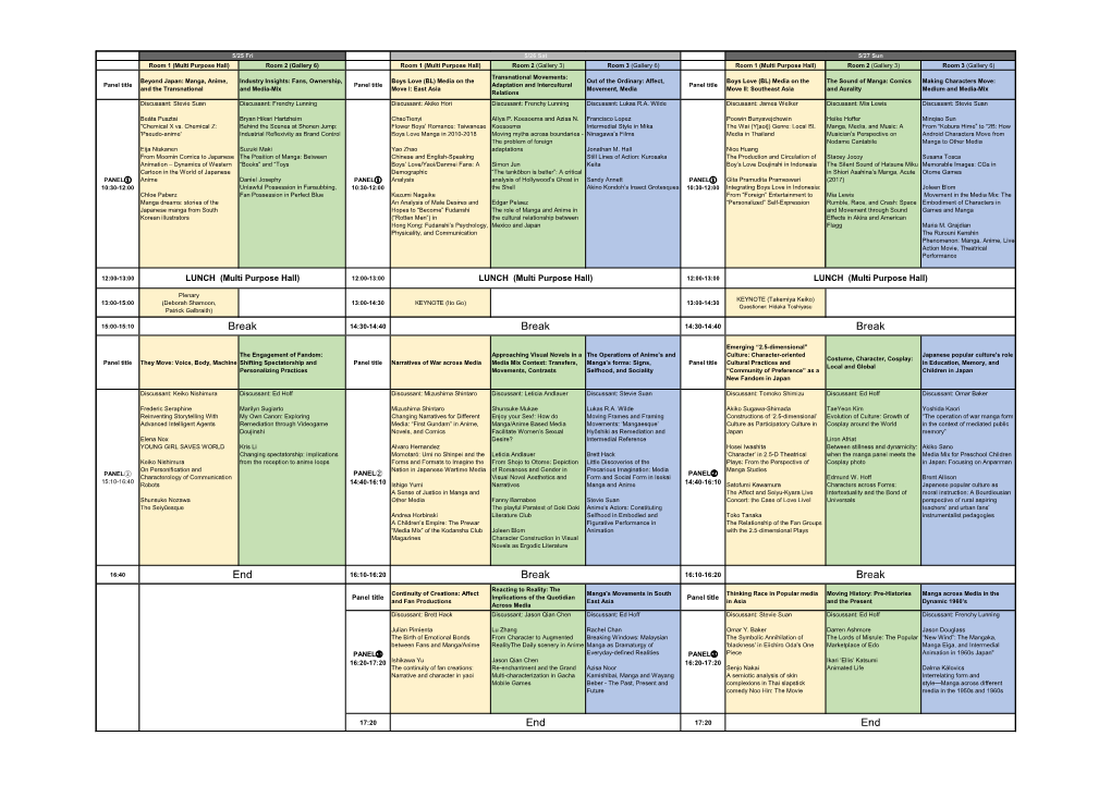 Time Schedule