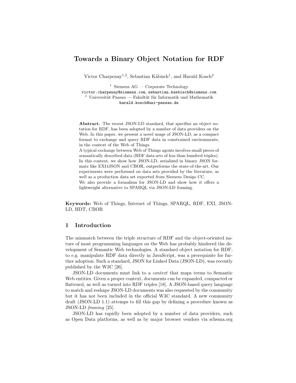 Towards a Binary Object Notation for RDF