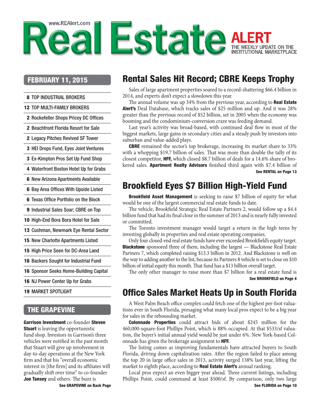 Real Estate Alert’S Annual Ranking